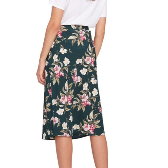 NWT VOLCOM FLORAL SKIRT | sz 10 fitted midi - Picture 4 of 16